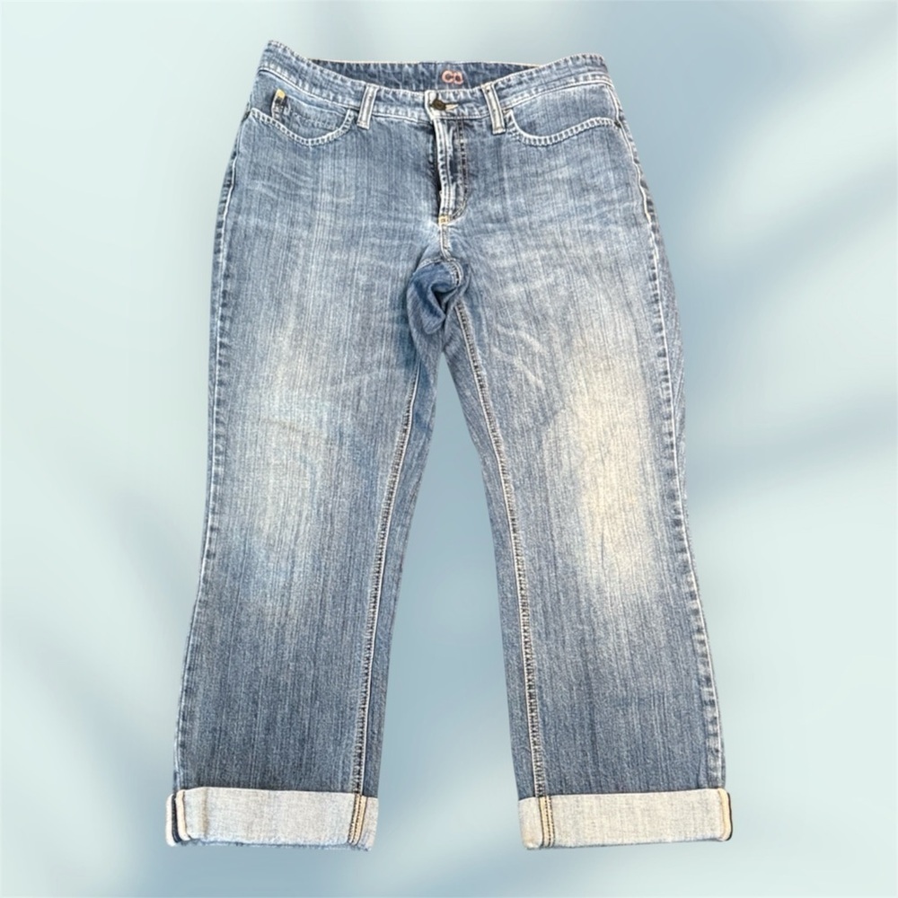 Cambio Women's Blue Cropped Folded Cuff Jeans est sz 30